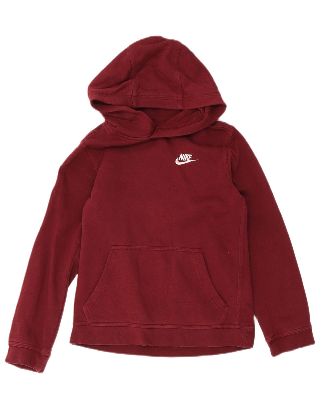Nike Boys Hoodie Jumper 10-11 Years Medium  Maroon Cotton