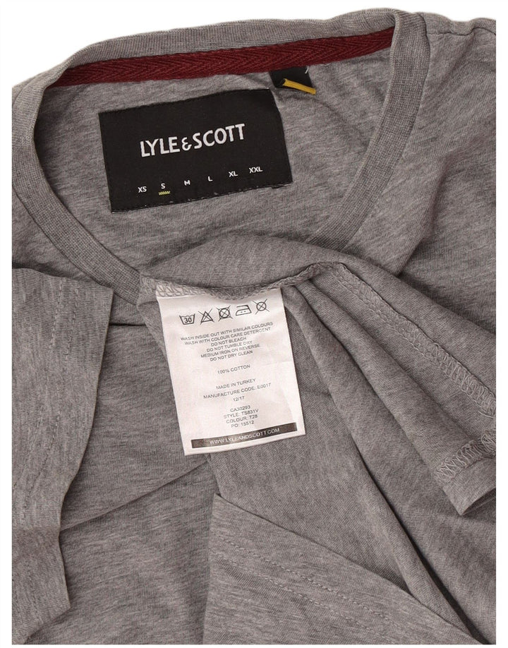 T-shirt da uomo Lyle & Scott Top piccola in cotone color block grigio
