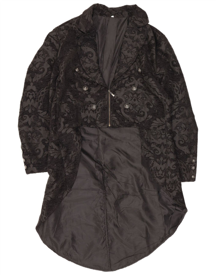 Vintage Womens Tailcoat Blazer Jacket UK 20 2XL Black Paisley