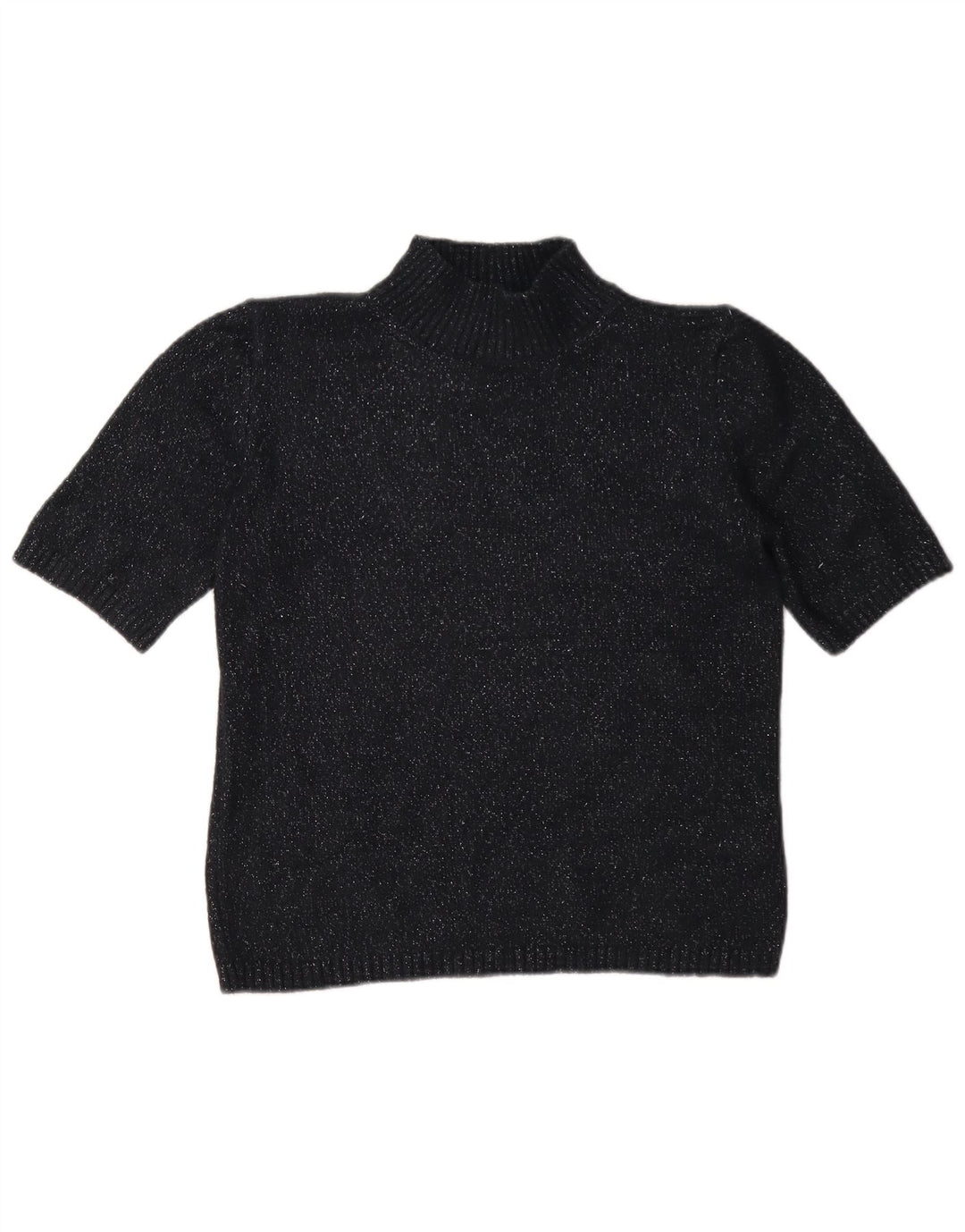 Marks & Spencer Womens Turtle Neck Jumper Sweater UK 10 Small Black Flecked