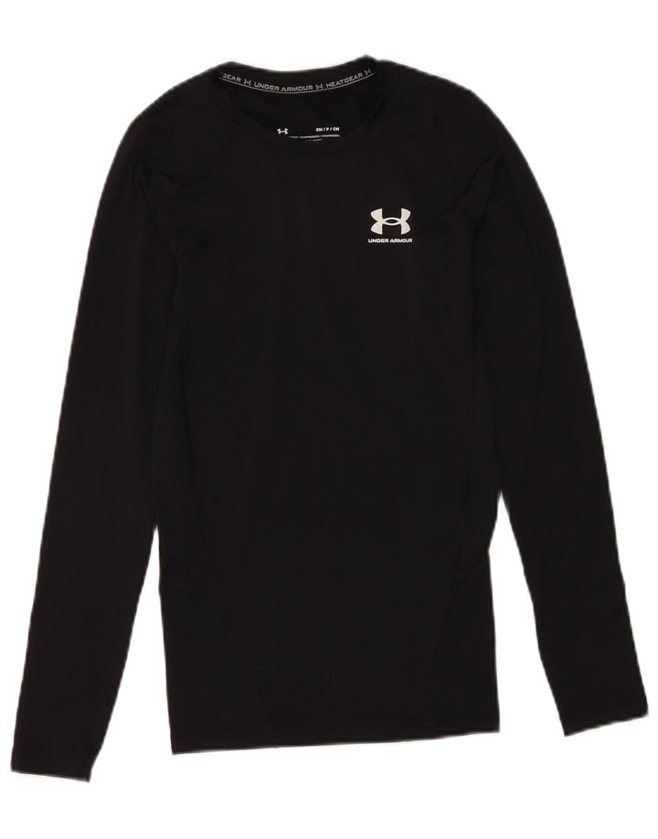 Under Armour Womens Heat Gear Top Long Sleeve UK 10 Small Black Polyester