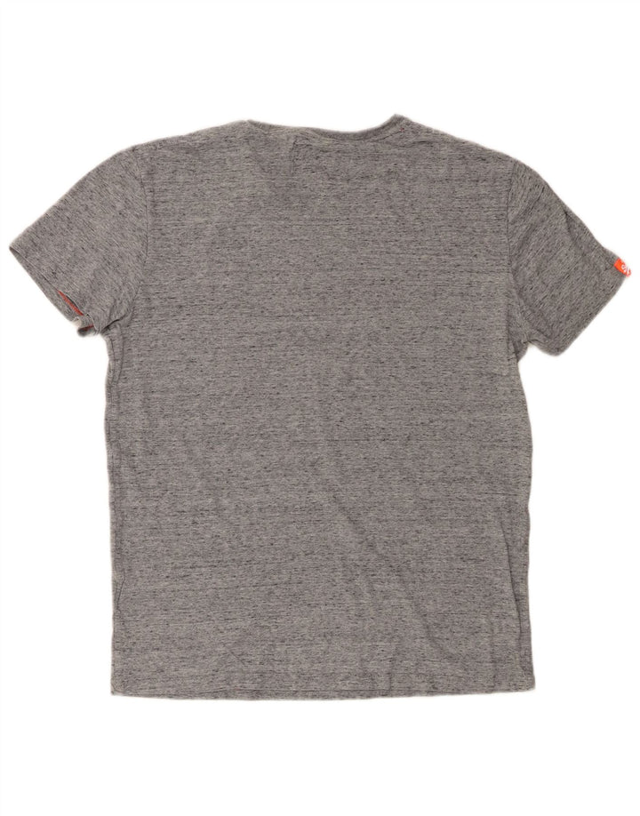 Superdry Mens T-Shirt Top Large Grey Flecked Cotton
