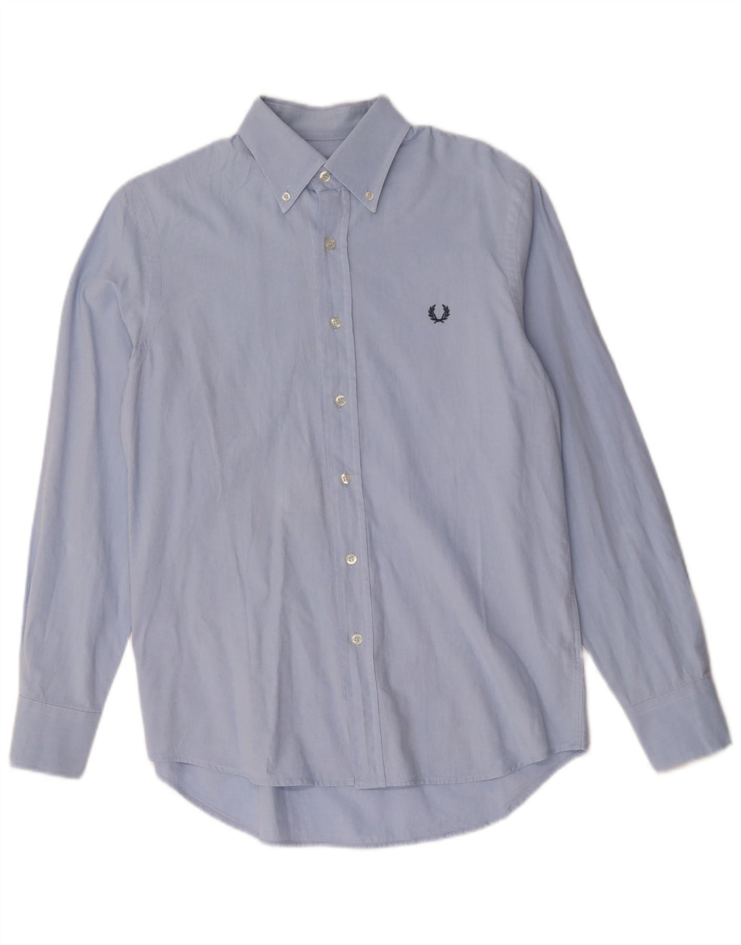 FRED PERRY Mens Slim Fit Shirt Medium Blue Cotton