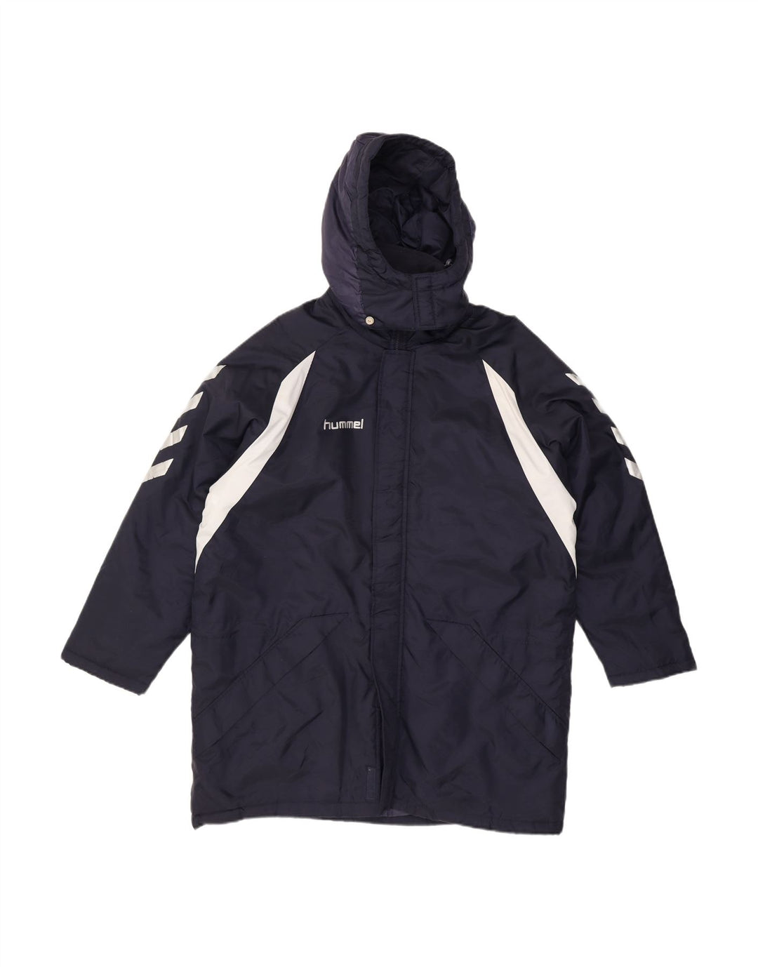 HUMMEL Mens Oversized Hooded Windbreaker Jacket UK 36/38 Small Navy Blue