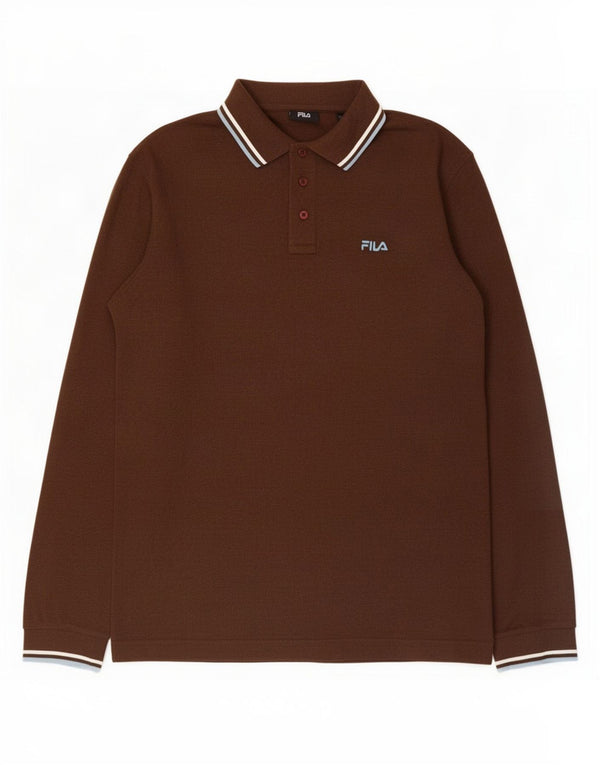 Fila Langærmet Polo Shirt til mænd XL Brun Bomuld