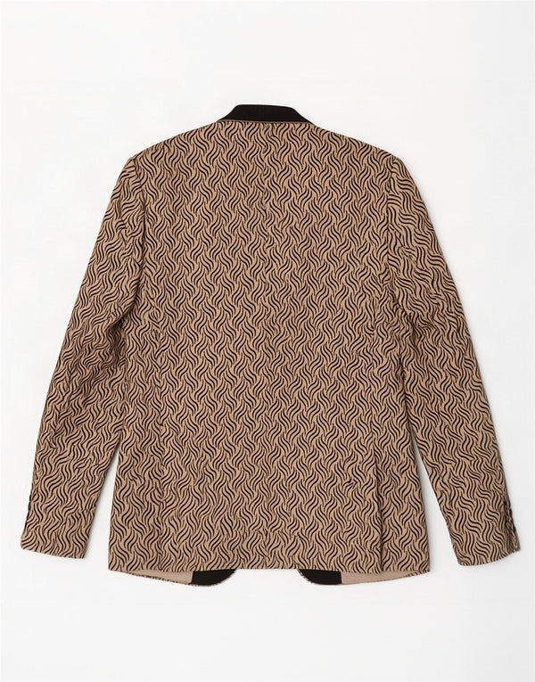Daniel Gallotti Damen 1-Knopf-Blazerjacke IT 50 XL Beige Geometrisch