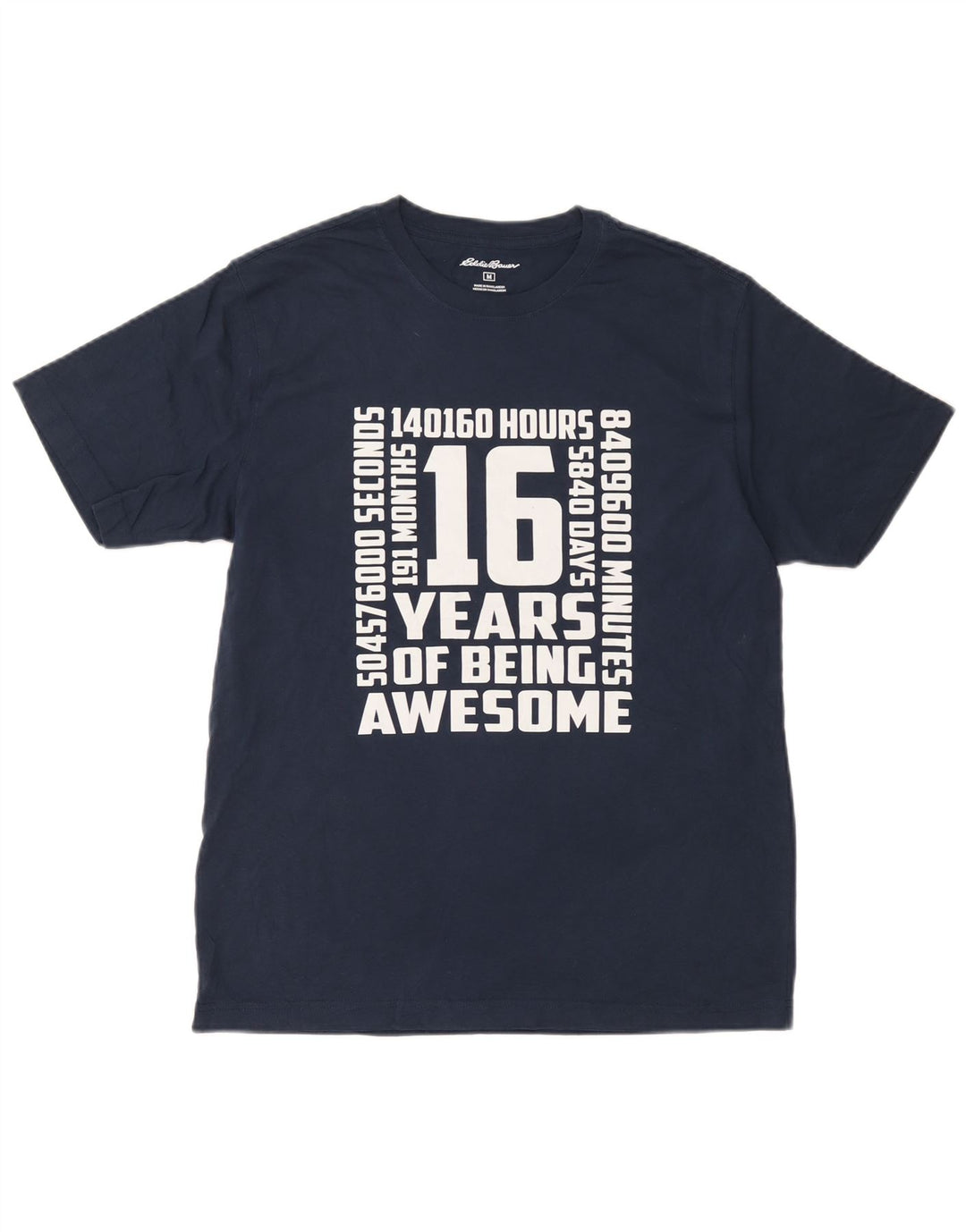 T-shirt grafica da uomo Eddie Bauer Top in cotone blu navy medio