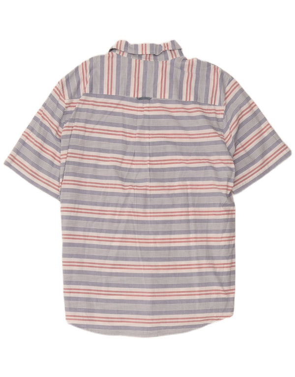 Chaps Mens Short Sleeve Shirt 2XL Multicoloured Striped Cotton