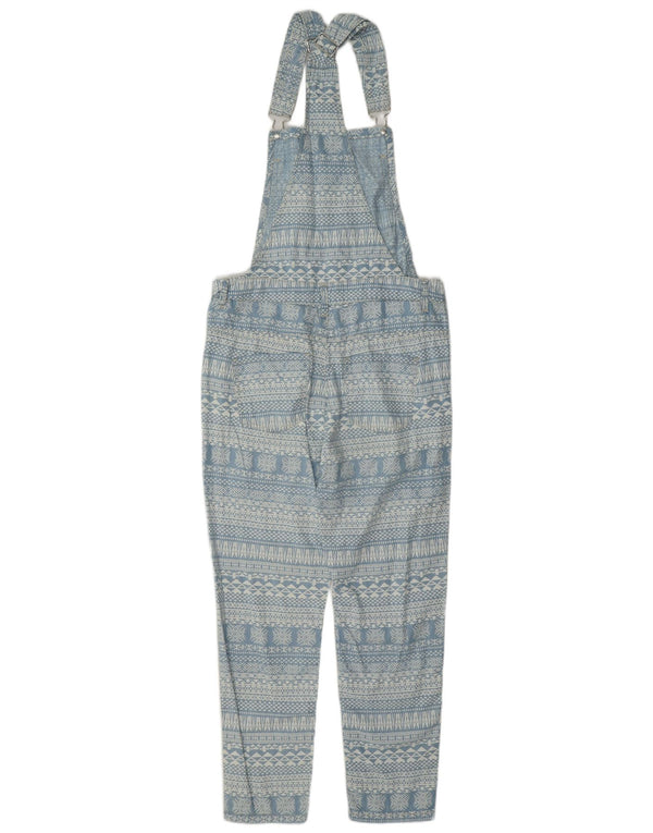 Benetton Γυναικείο Slim Dungarees Παντελόνι XS W25 L25 Blue Fair Isle Lyocell