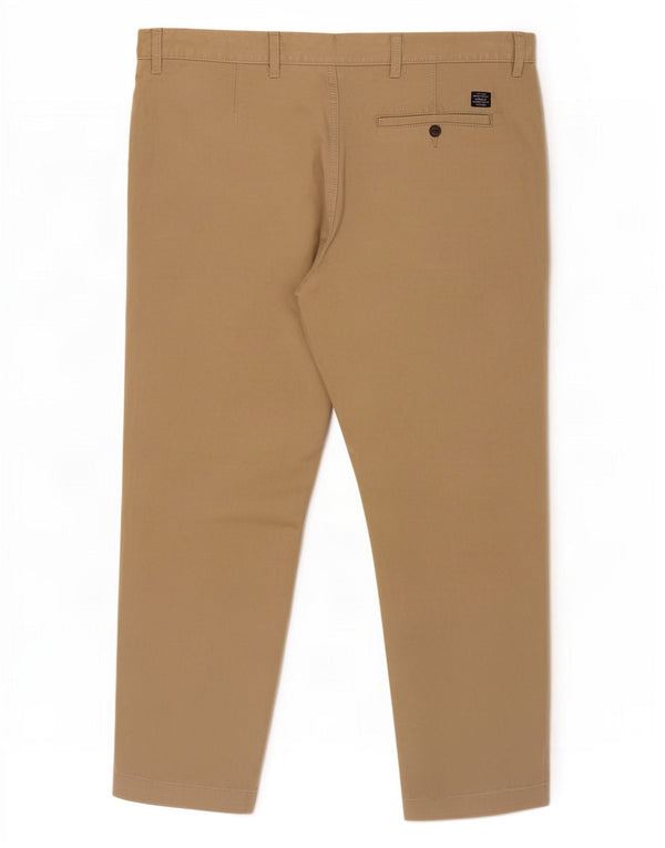 Marks & Spencer Pantalón chino recto para hombre W42 L31 Algodón beige