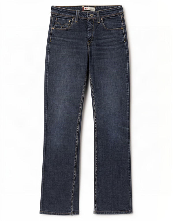 Jeans dritti 627 da donna Levi's W27 L32 cotone blu