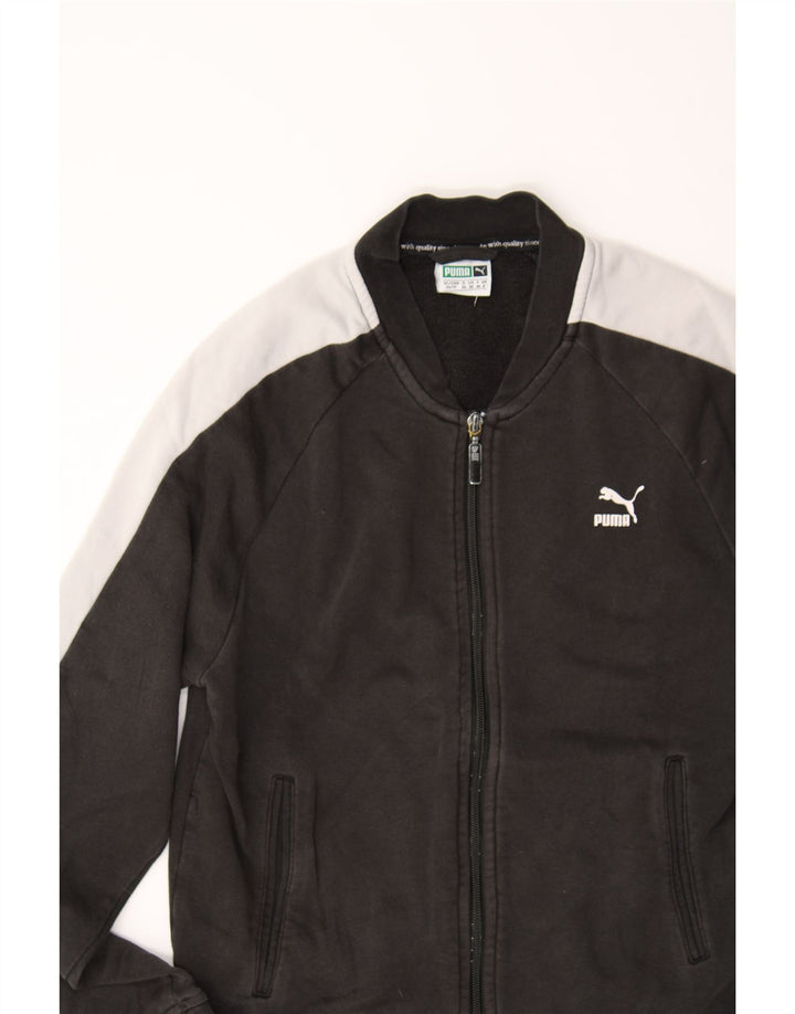 PUMA Womens Graphic Tracksuit Top Jacket UK 8 Small Black Colourblock Vintage Puma and Second-Hand Puma from Messina Hembry 