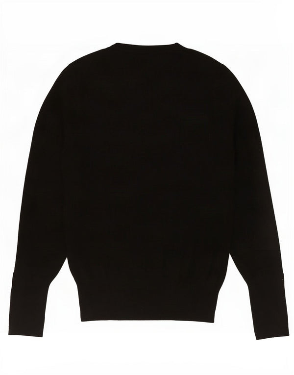 Zara Womens Crew Neck Jumper Sweater UK 10 Small Black Viscose