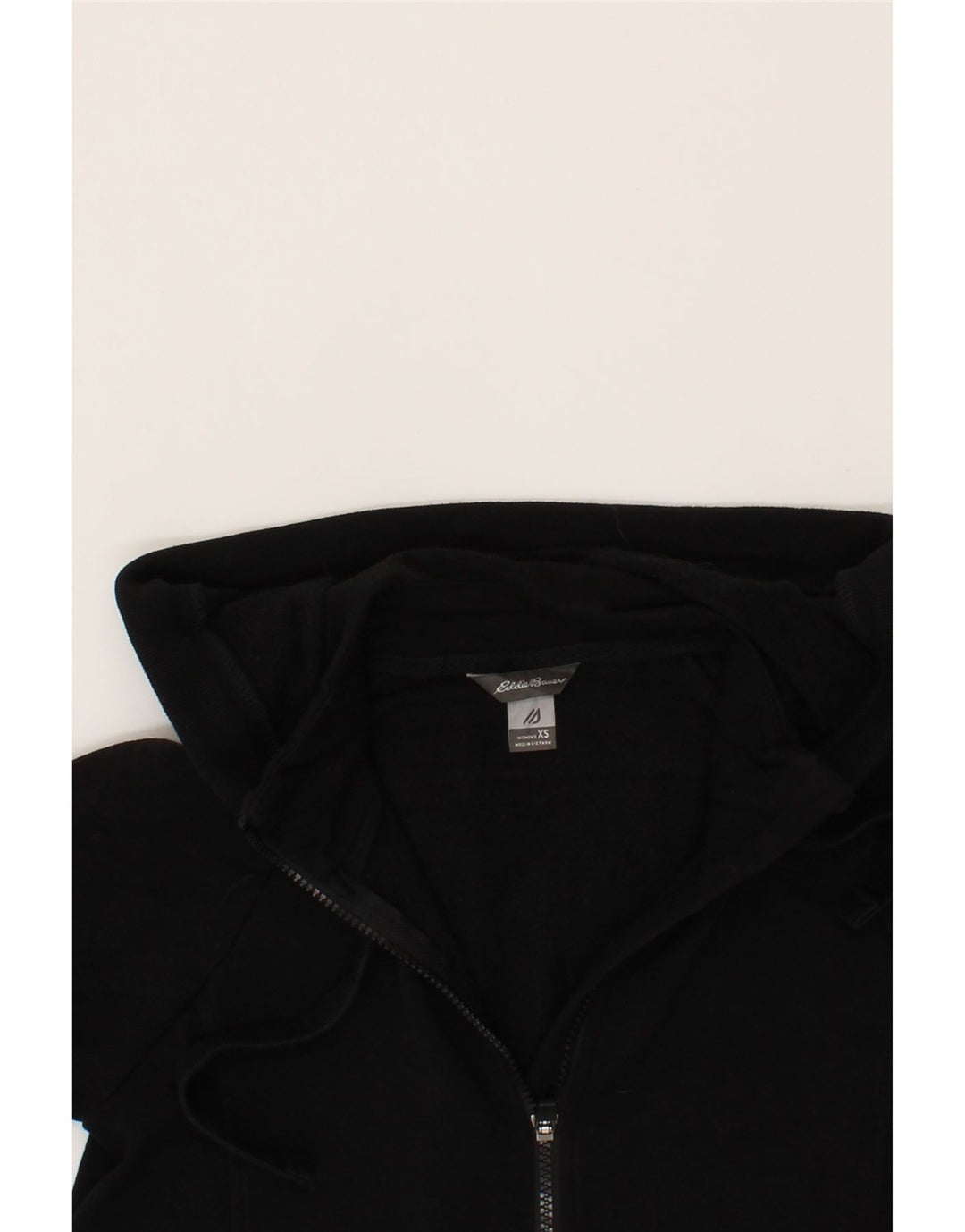 EDDIE BAUER Womens Zip Hoodie Sweater UK 6 XS Black Cotton Vintage Eddie Bauer and Second-Hand Eddie Bauer from Messina Hembry 