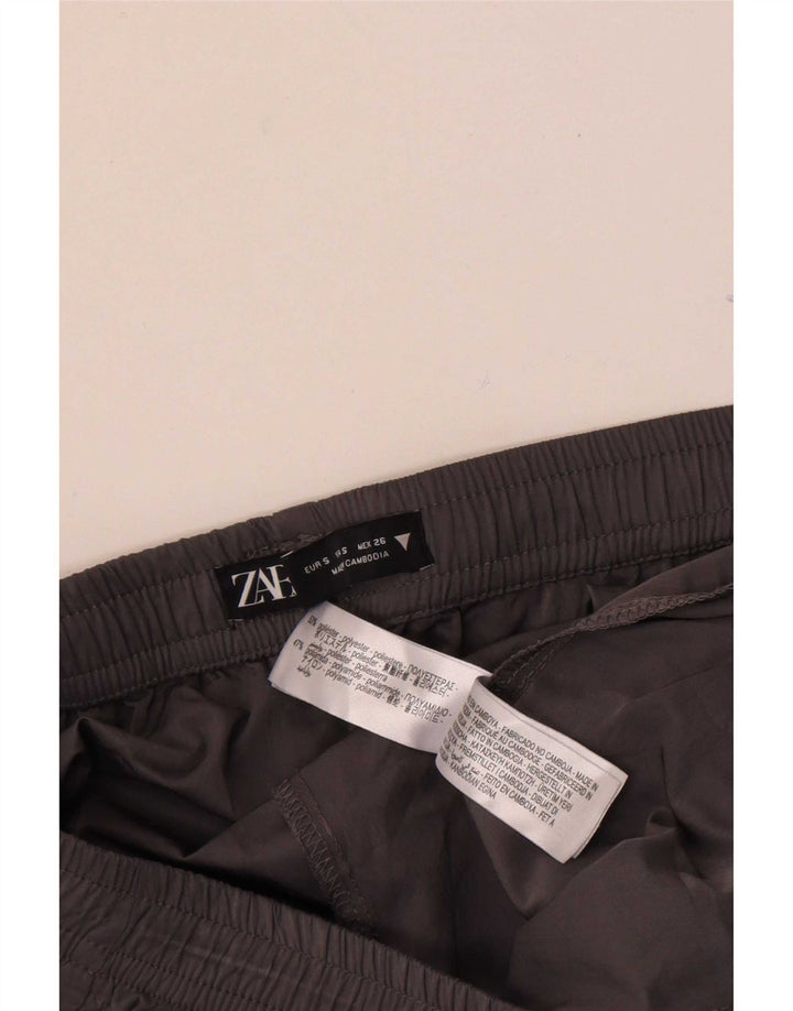Zara Womens Flare Tracksuit Trousers UK 8 Small Grey Polyester