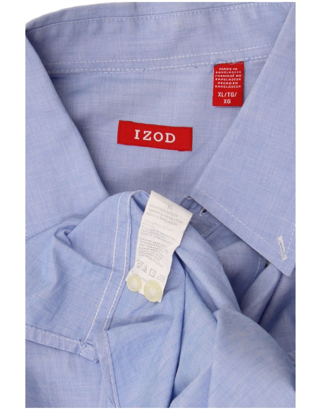 IZOD Mens Shirt XL Blue Cotton