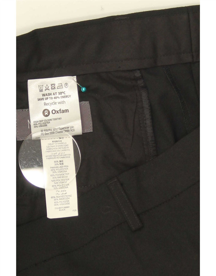 Marks & Spencer Mens Straight Suit Trousers W36 L33 Black Polyester