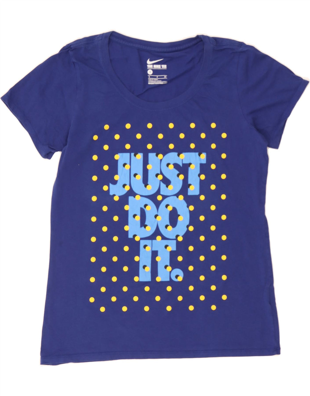 NIKE Womens Graphic T-Shirt Top UK 10 Small Navy Blue Vintage Nike and Second-Hand Nike from Messina Hembry 