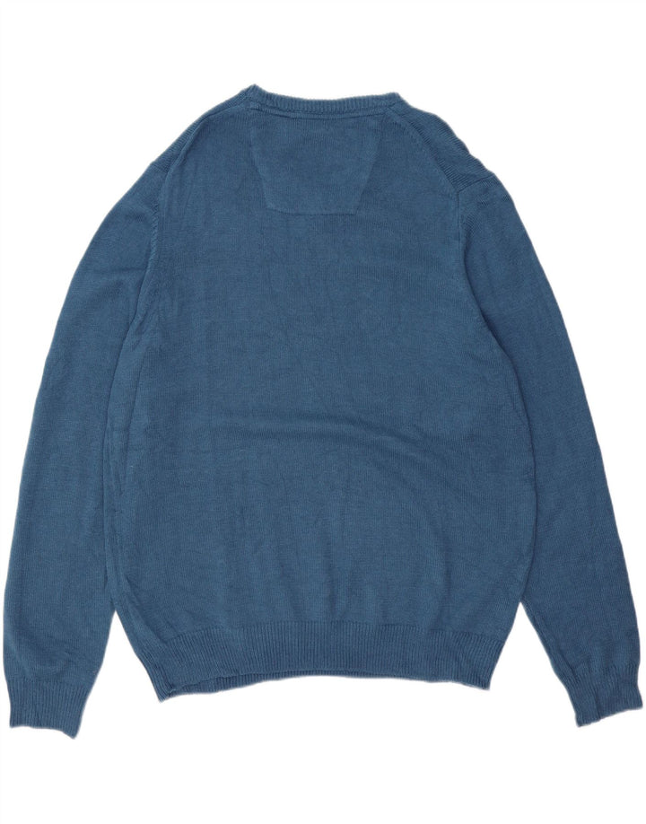 IZOD Mens V-Neck Jumper Sweater XL Blue Cotton Vintage Izod and Second-Hand Izod from Messina Hembry 