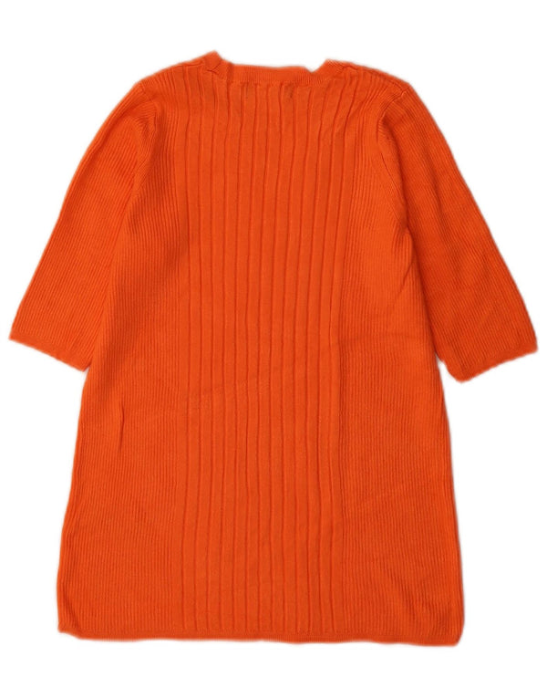 Marks & Spencer Womens Boat Neck Jumper Sweater UK 12 Medium Orange