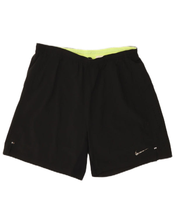 Nike Damen Dri Fit Sport Shorts UK 14 Large Schwarz Polyester