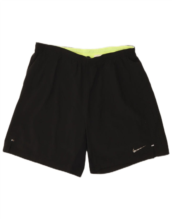 Nike Womens Dri Fit Sport Shorts UK 14 Large Black Polyester