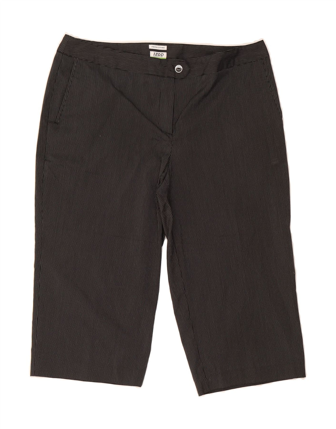 IZOD Womens Bermuda Shorts US 12 Large W36  Black Pinstripe Polyester Vintage Izod and Second-Hand Izod from Messina Hembry 