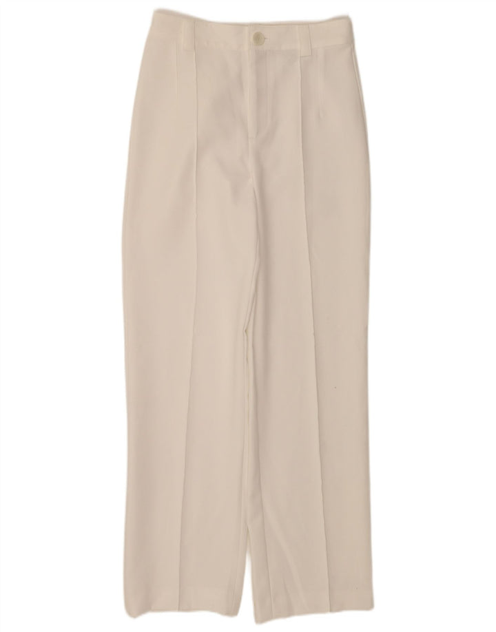 Zara Womens Straight Casual Trousers Small W26 L32 White Polyester