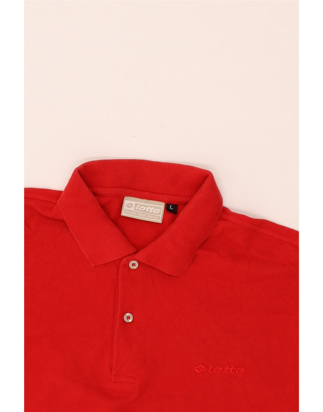 LOTTO Mens Polo Shirt Large Red Cotton Vintage Lotto and Second-Hand Lotto from Messina Hembry 