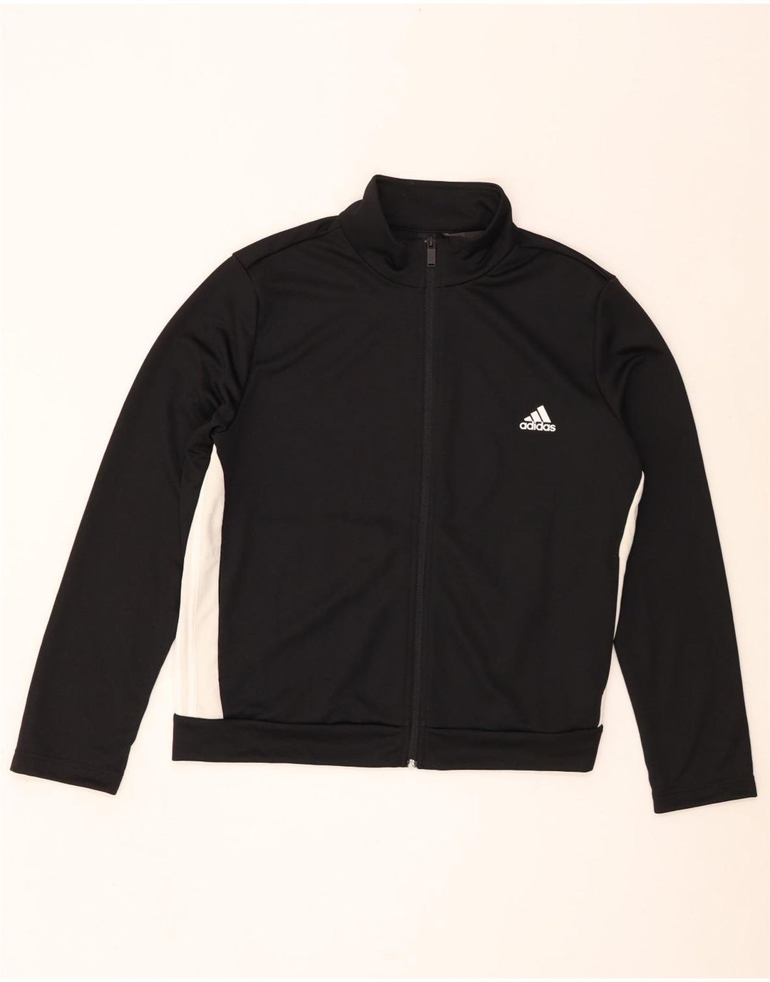 Adidas Womens Tracksuit Top Jacket UK 24/26 2XL Black Colourblock Polyester