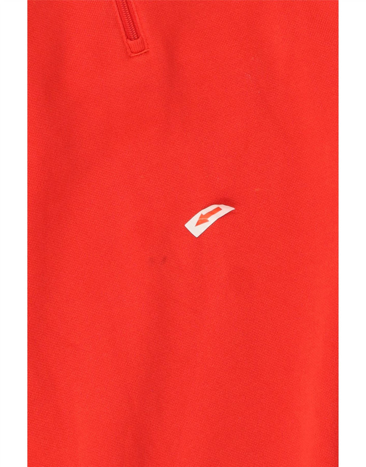 Puma Mens Zip Neck Sweatshirt Jumper Large Red Colourblock Cotton
