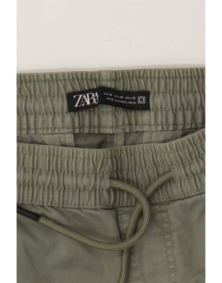 Zara Mens Joggers Chino Trousers Medium W31 L27 Khaki