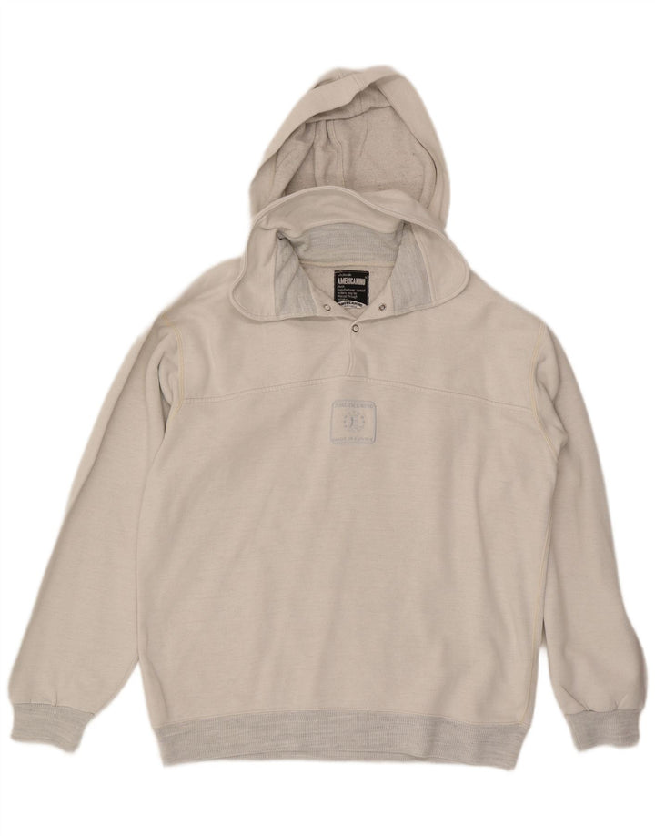 Americanino Mens Button Neck Hoodie Jumper Large Beige
