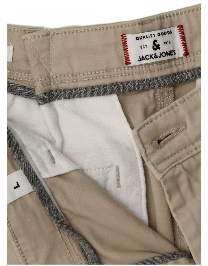 JACK & JONES Mens Chino Shorts Large W32  Beige Cotton