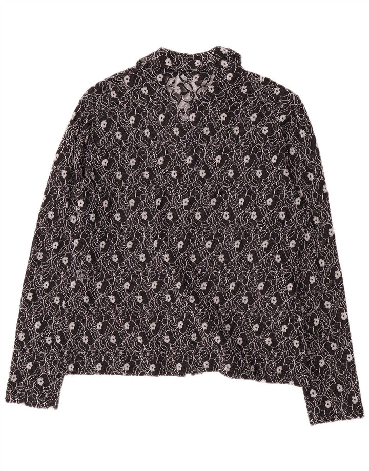 SARA GLENZER Skjortebluse til kvinder IT 44 Medium Black Floral
