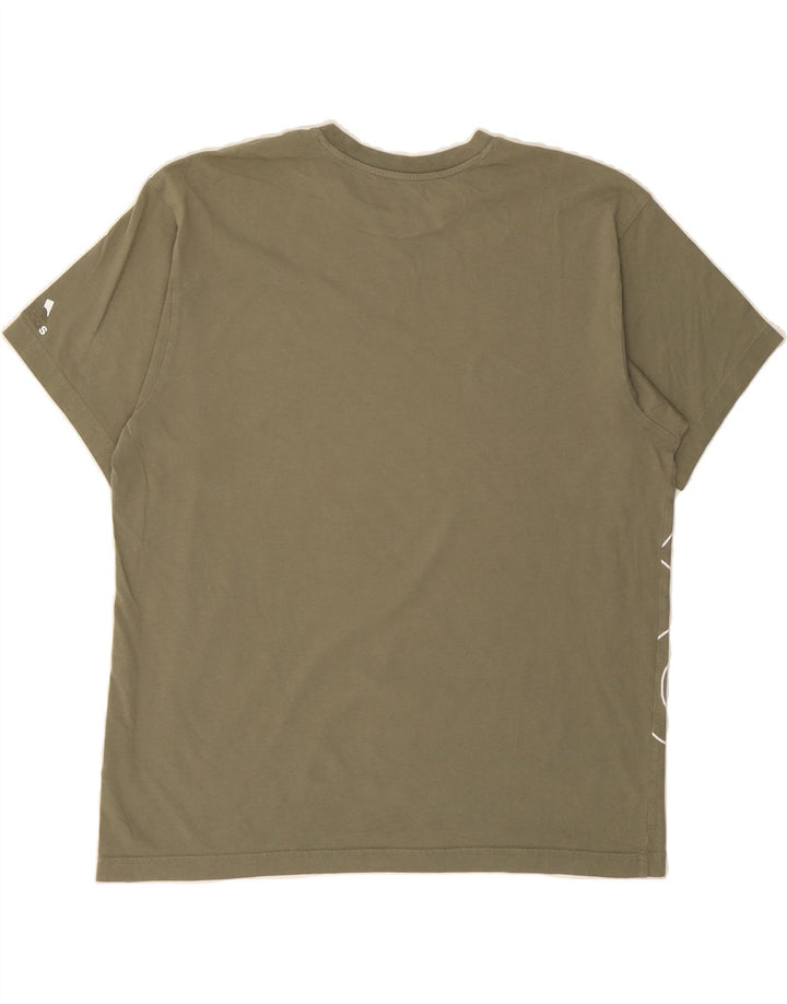 ADIDAS Mens Graphic T-Shirt Top Medium Khaki Cotton Vintage Adidas and Second-Hand Adidas from Messina Hembry 