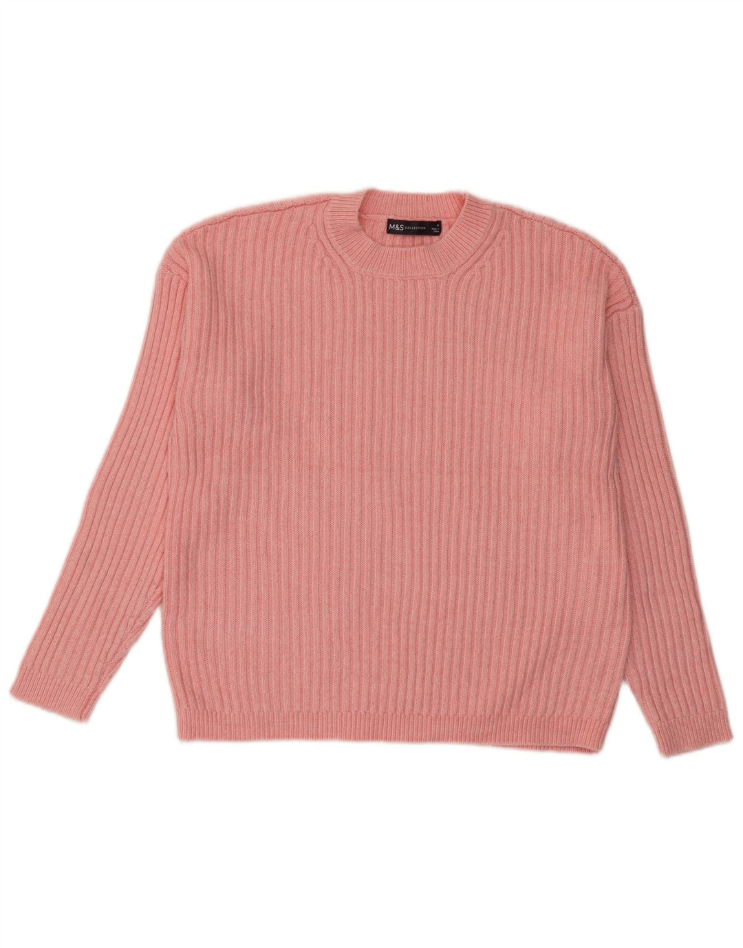 Marks & Spencer Dame sweater med rund hals DK 14 Medium Pink Polyester