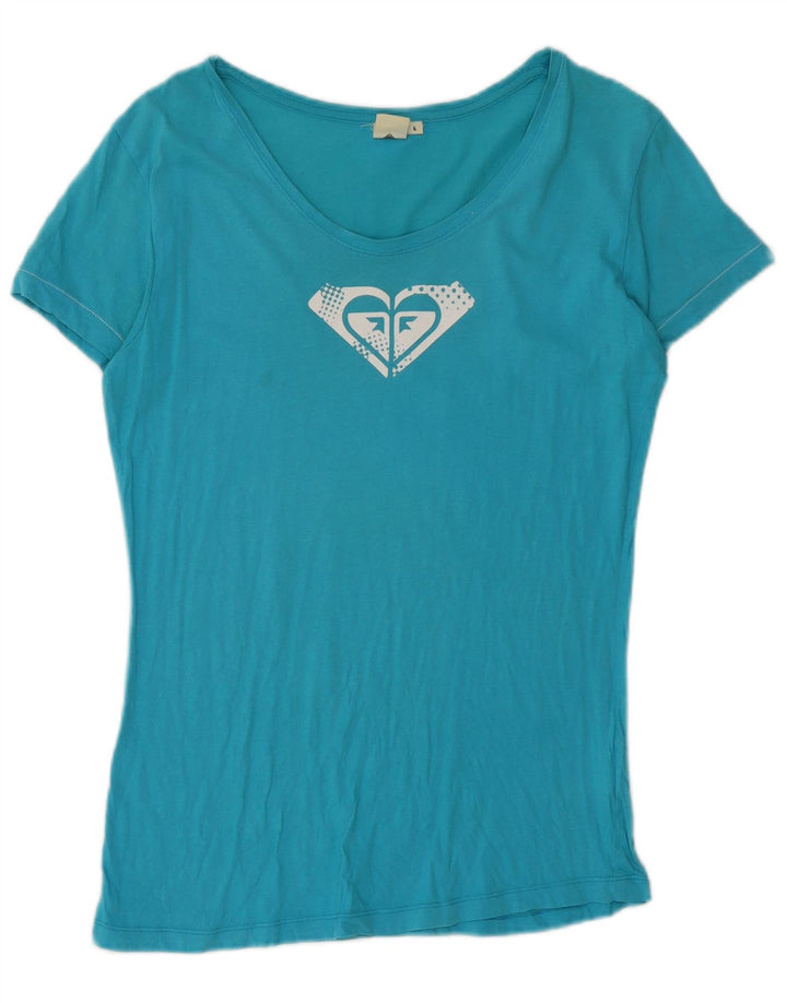 Roxy Womens Graphic T-Shirt Top UK 16 Large Blue Cotton