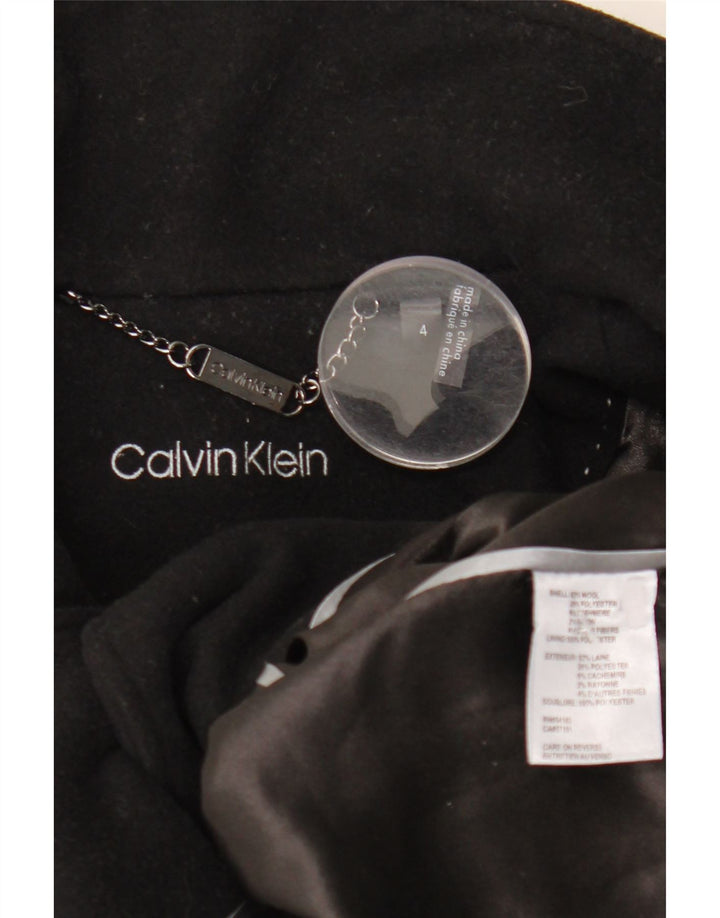 Calvin Klein Damen Mantel US 4 Small Schwarze Wolle