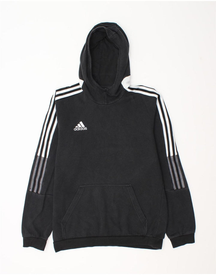 Adidas Mens Hoodie Jumper Medium Black Cotton