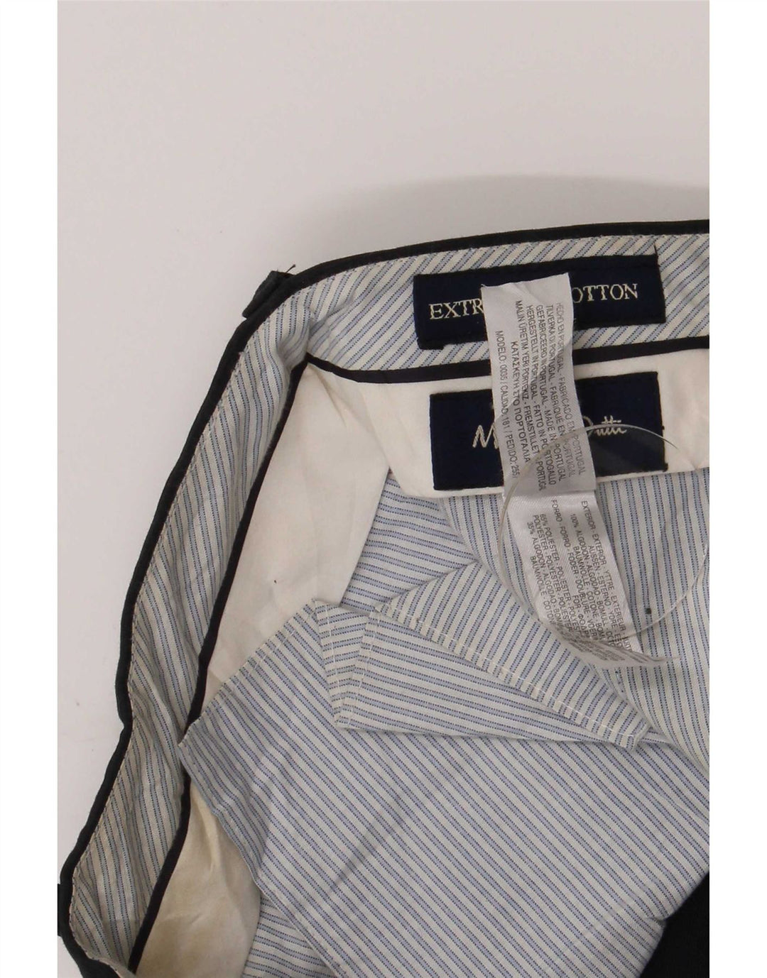 Massimo Dutti Mens Regular Chino Trousers Medium W31 L29 Navy Blue Cotton