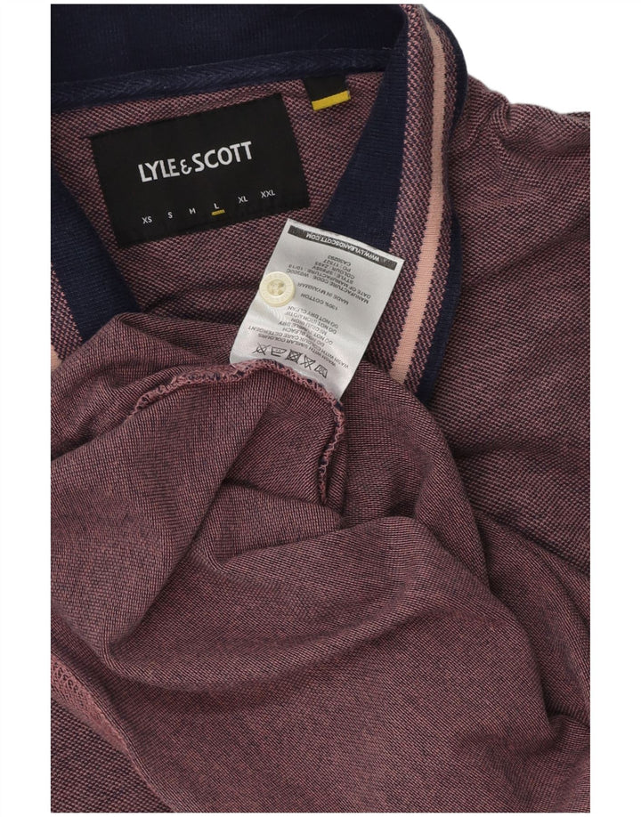 Lyle & Scott Mens Polo Shirt Large Pink Cotton
