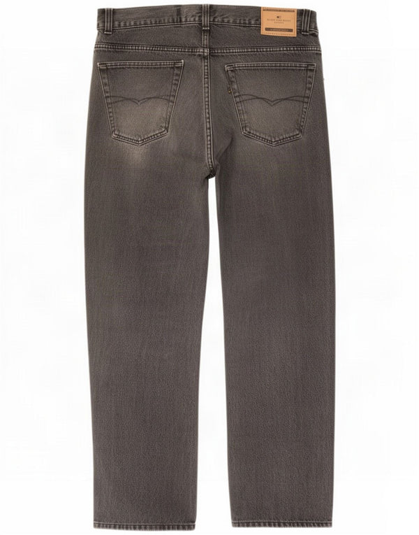 Marks & Spencer Mens Blue Harbour Straight Jeans W38 L29 Black Cotton