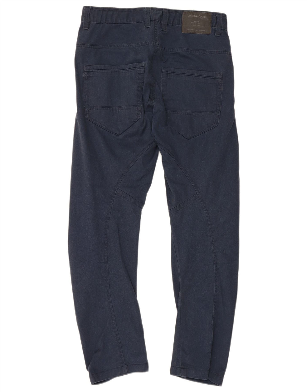 Jack & Jones Mens Straight Casual Trousers W30 L30 Navy Blue Polyester