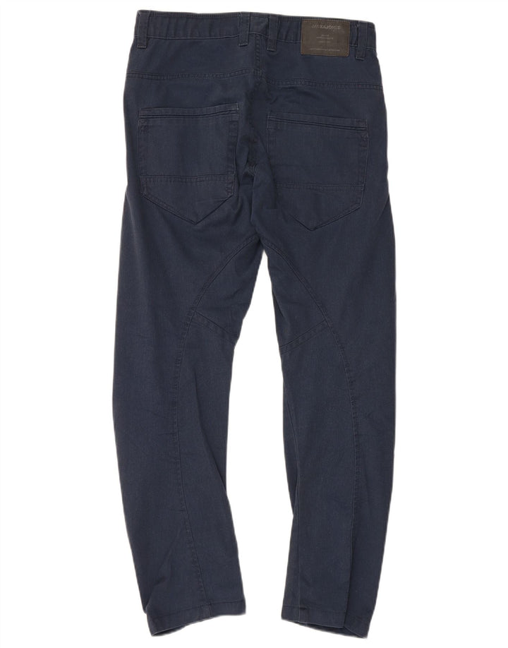 Jack & Jones Mens Straight Casual Trousers W30 L30 Navy Blue Polyester