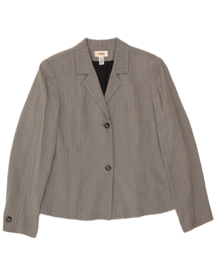 Talbots Womens 2 Button 2 Piece Set UK 16 Large W34 L30 Grey Herringbone