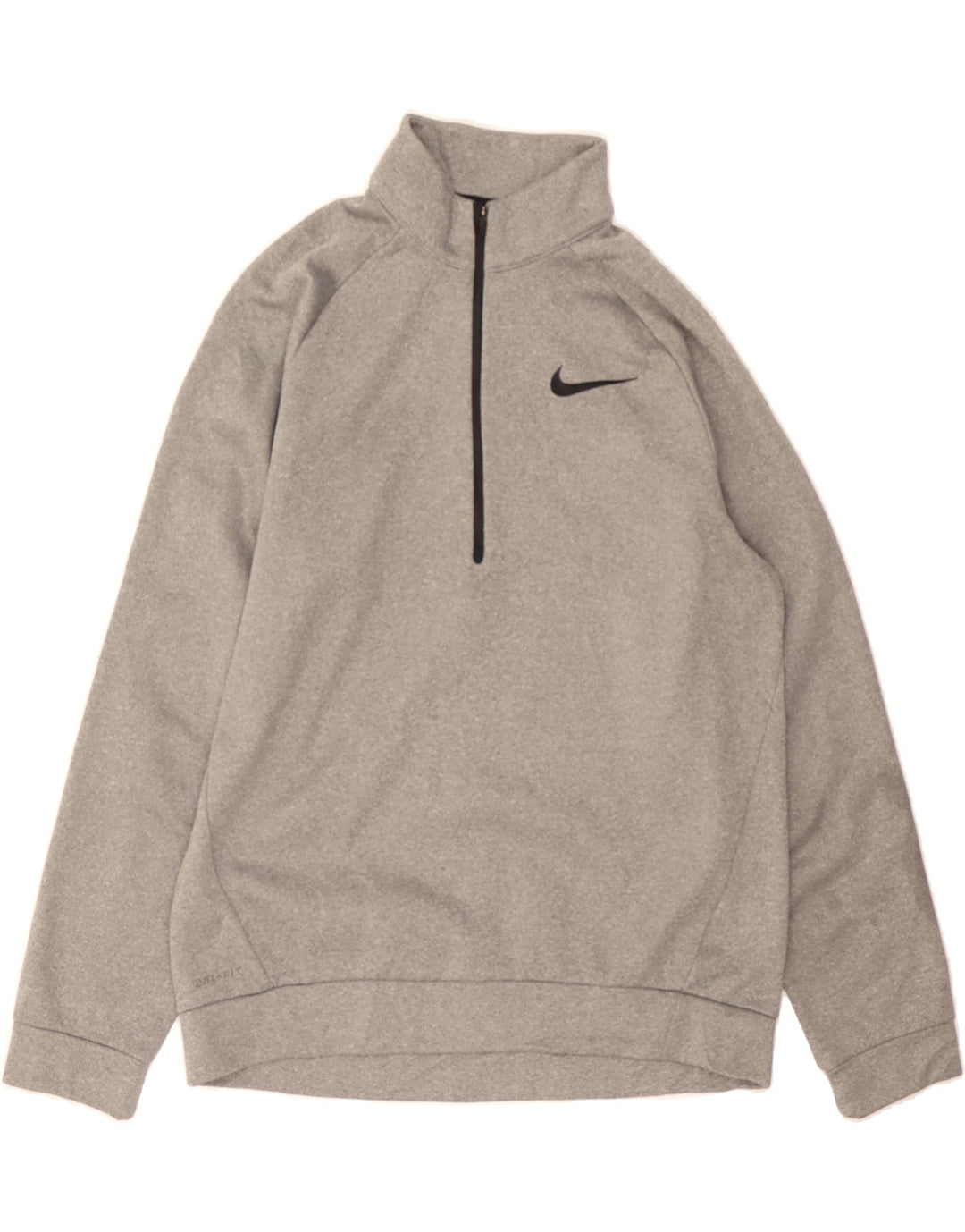 NIKE Mens Dri Fit Zip Neck Sweatshirt Jumper Medium Grey Polyester Vintage Nike and Second-Hand Nike from Messina Hembry 