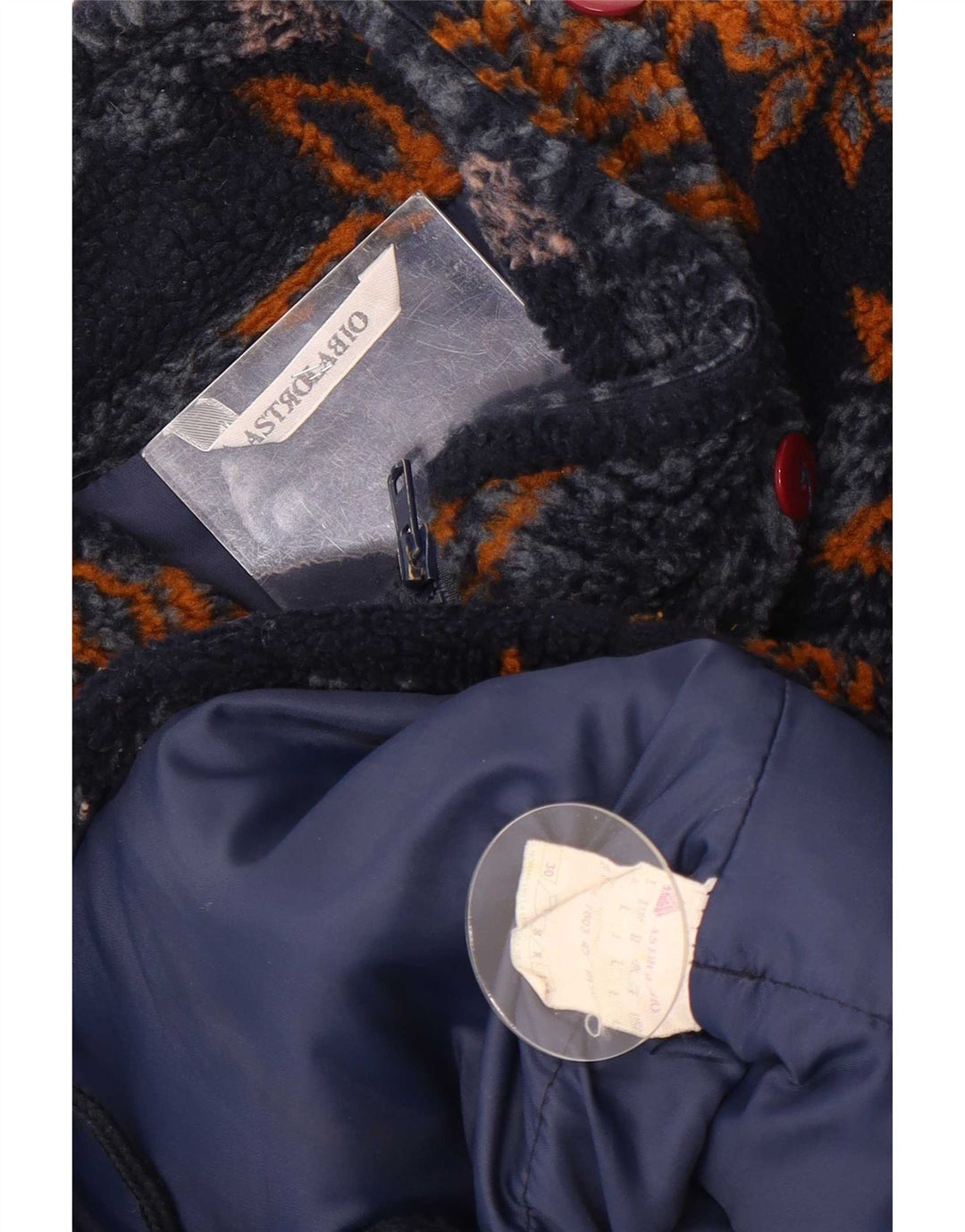Astrolabio Mens Fleece Jacket UK 40 Large Navy Blue Floral Polyester