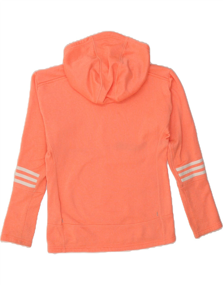 ADIDAS Womens Hoodie Jumper UK 8/10 Small Orange Polyester Vintage Adidas and Second-Hand Adidas from Messina Hembry 