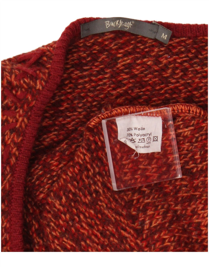 Backstage Damen-Cardigan-Pullover UK 14 Mittelorange geflecktes Polyacryl